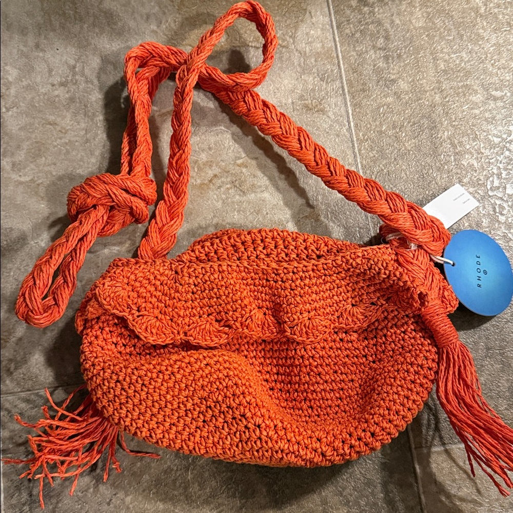 Rhode x Target Orange Crochet Bucket Bag